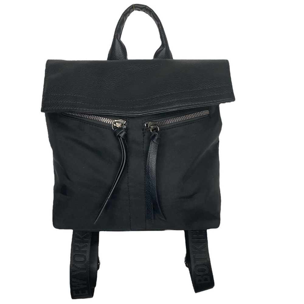 Botkier Black Nylon and Leather Backpack